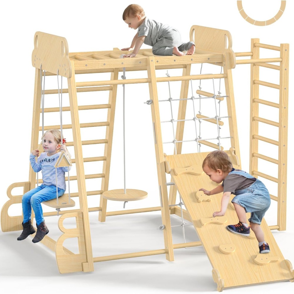 Kids Outdoor Climbing Frame - Structure de jeu d'intérieur 9-en-1 pour