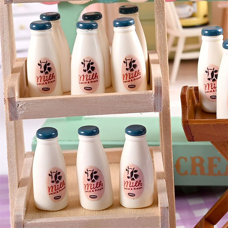 Kids Outdoor Kitchen Accessories - Modèle alimentaire Miniature, bouteille de lait,