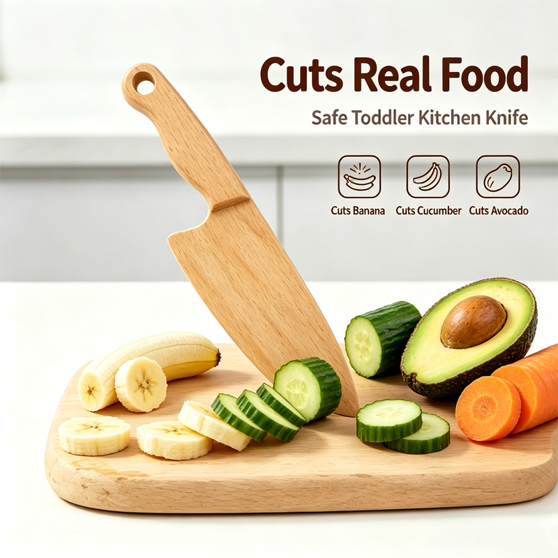 Kids Outdoor Kitchen Accessories - Couteau en bois pour enfants, pour